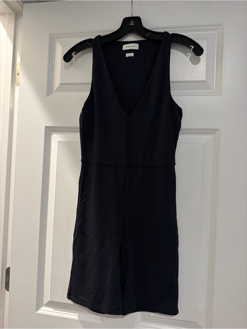 Aritzia Babaton Black V-Neck One-Piece Romper